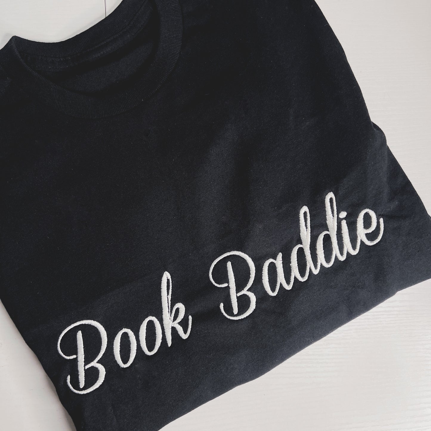 Book Baddie Embroidered Crewneck T-Shirt