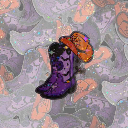 Spooky Cowboy Boots Sticker