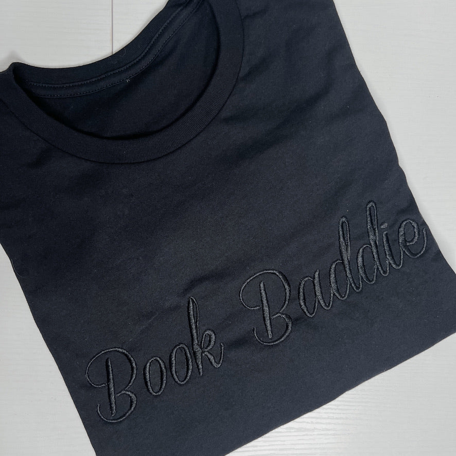 Book Baddie Embroidered Crewneck T-Shirt