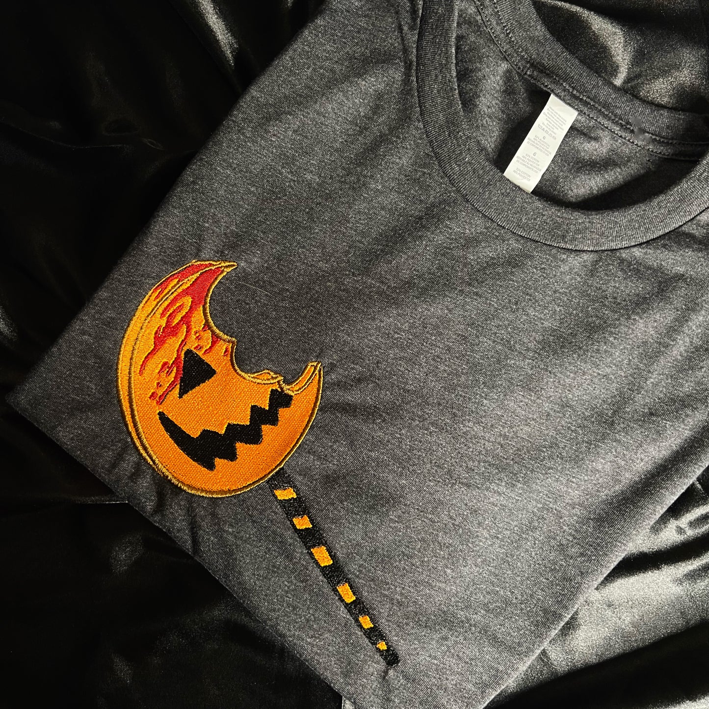 Trick or Treat Lolipop Embroidered T Shirt