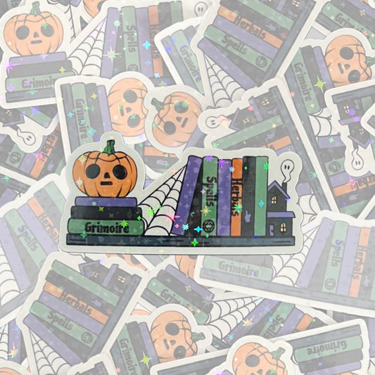 Spooky Bookshelf Sticker