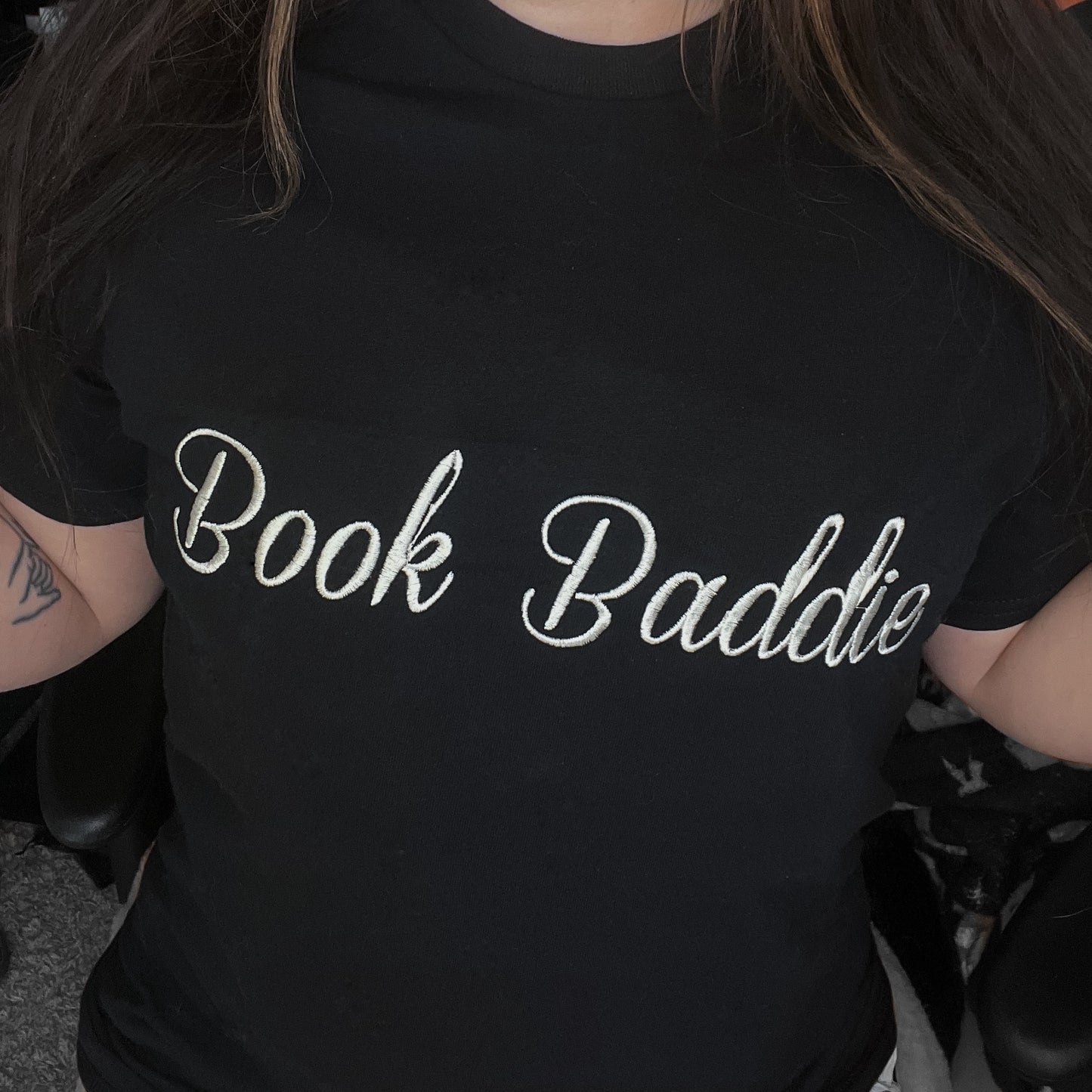 Book Baddie Embroidered Crewneck T-Shirt