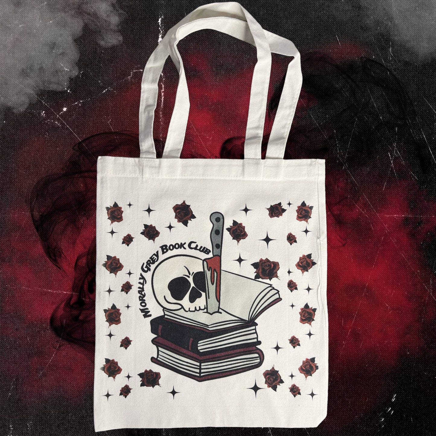 Morally grey book club tote bag